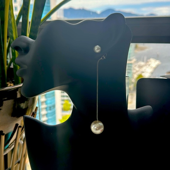 925 Sterling Silver Earrings Pearl - Picture 1 of 3